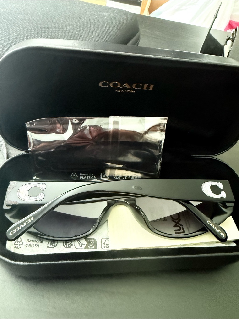 Coach Black Cat-Eye Sunglasses with Gray Tint - Picture 5 of 7